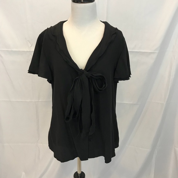 St. John Tops - St. John Couture black top with bow size 12 NWT